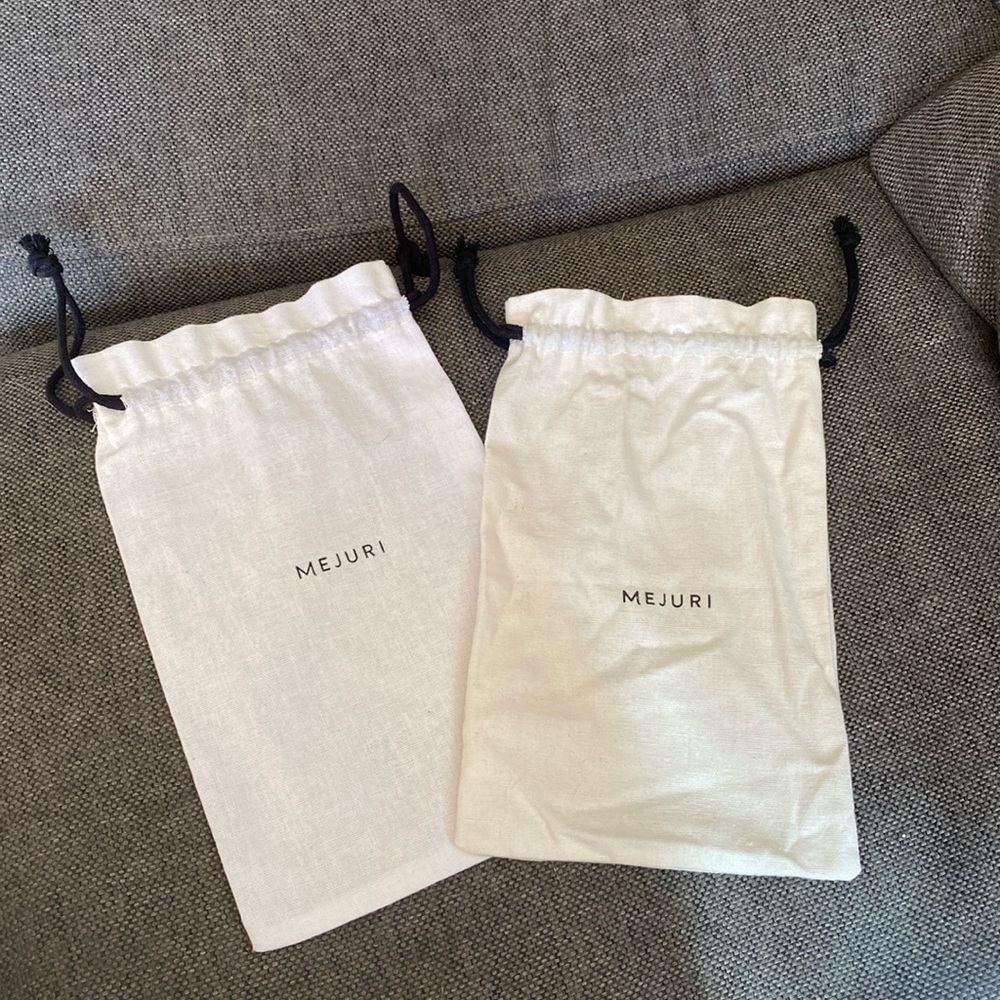 Bundle of Two Mejuri Dust Bags Cotton Canvas